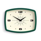 Reloj De Pared Jones Clocks&reg; Movie Retro 25,5 X 19,5 Cm, Color Verde Oscuro