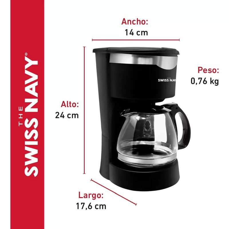 Cafetera Semiautom&aacute;tica 6 Tazas Goteo Filtro Pe... image number null