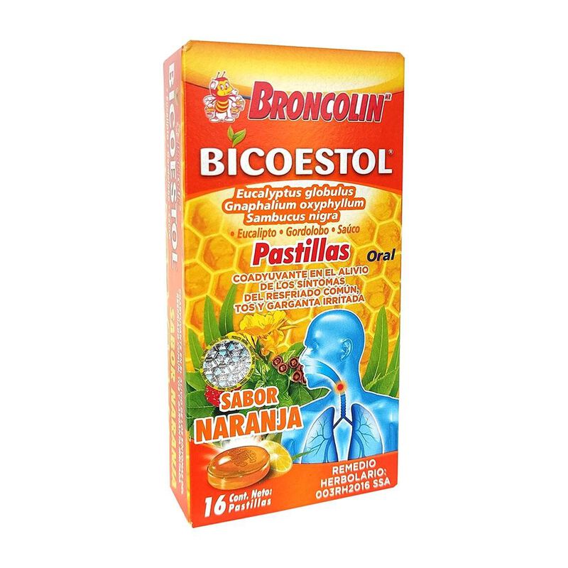 Broncolin Bicoestol Naranja - 16 Pastillas image number null