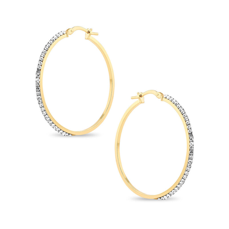 Arracadas 2Begold Amarillo Con Zirconias (30Mm ... image number null