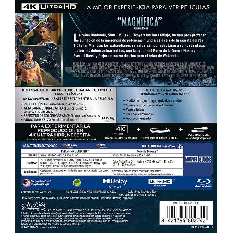 Black Panther 2: Wakanda Forever (4K UHD + Blu-... image number null