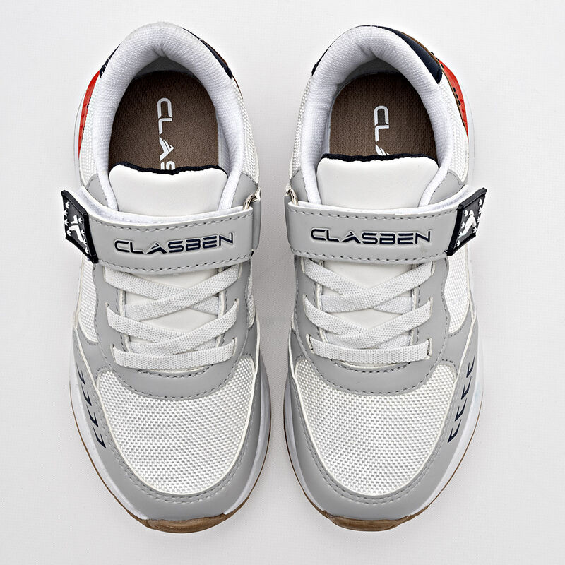 Clasben Tenis urbano para ni&ntilde;o blanco gris came... image number null