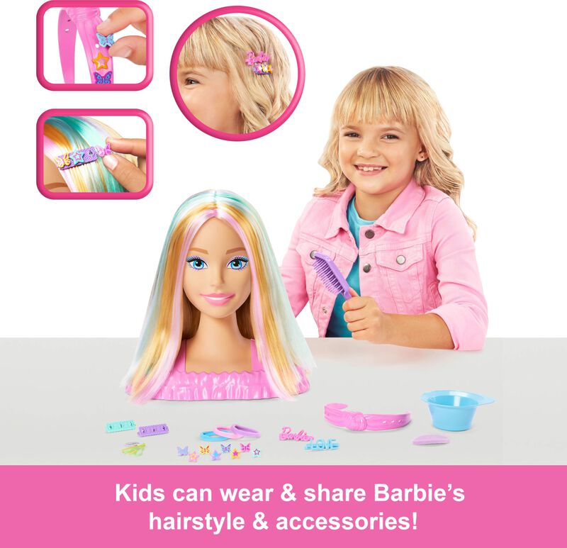 Mu&ntilde;eca Barbie Styling Head De Cabello Rubio Con... image number null
