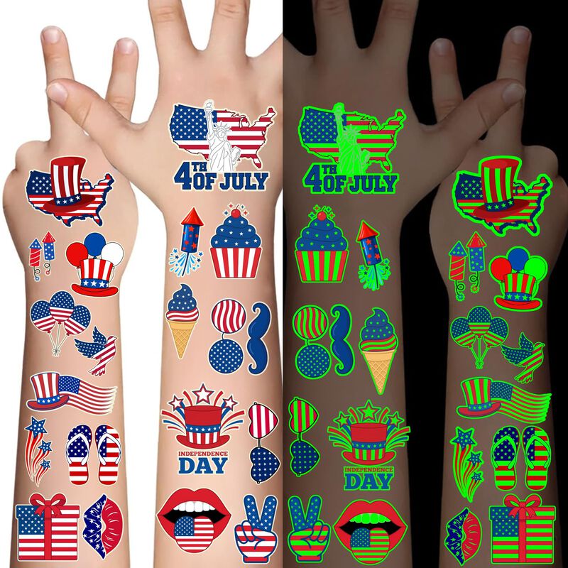 Tatuajes Temporales Cavalatat 80 Uds 4 De Julio image number null