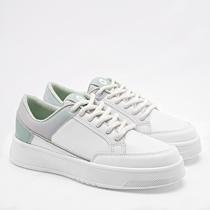 Moramora Tenis urbano para mujer blanco verde image number null