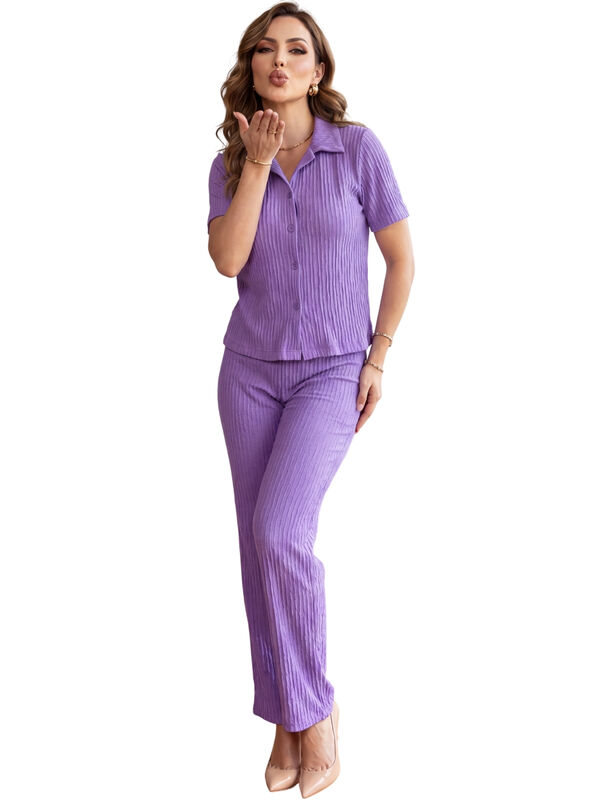 Conjunto 2 Piezas, Blusa Manga Corta Y Pantal&oacute;n... image number null