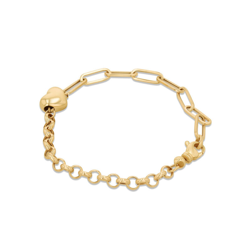 Pulsera De Corazon Oro Amarillo 10k (18.5cm Apr... image number null