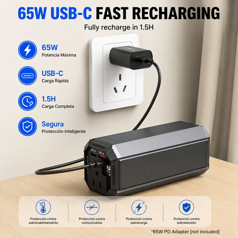 Mahueeol Power Bank Con Ac 100w, Bater&iacute;a Extern... image number null