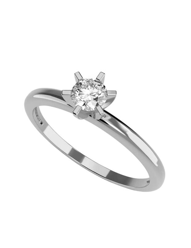 Anillo de Compromiso en Oro Blanco 14K con Circ... image number null