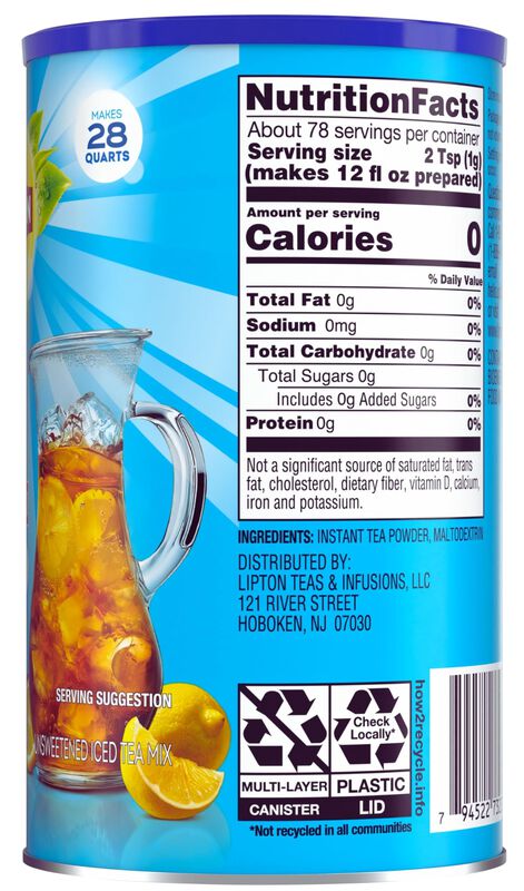 Lipton T&eacute; Negro Sin Az&uacute;car 112 l &ndash; Paquete De 4 image number null