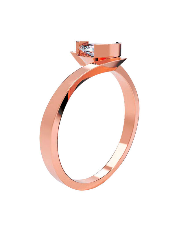 Anillo de Compromiso de 14K con Diamante de Lab... image number null