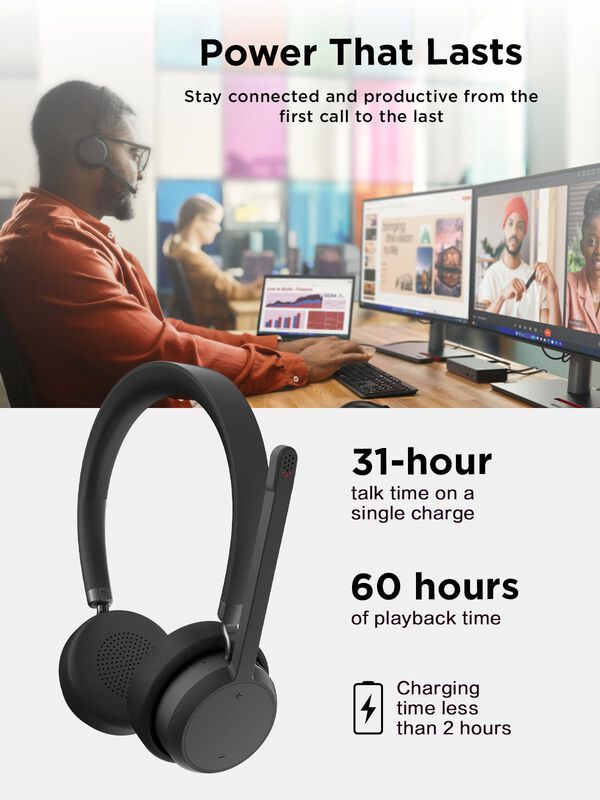 Aud&iacute;fonos Inal&aacute;mbricos Lenovo Bluetooth 5.3 Con... image number null