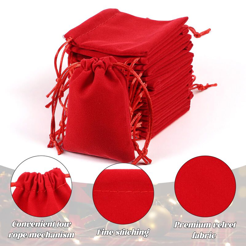 Bolsas Con Cord&oacute;n De Terciopelo Rojo Exircy &ndash; 1... image number null