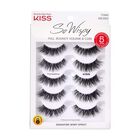 Pesta&ntilde;as Postizas Kiss Blowout 'pompadour' De 16 Mm, 5 Pares Con Pegamento