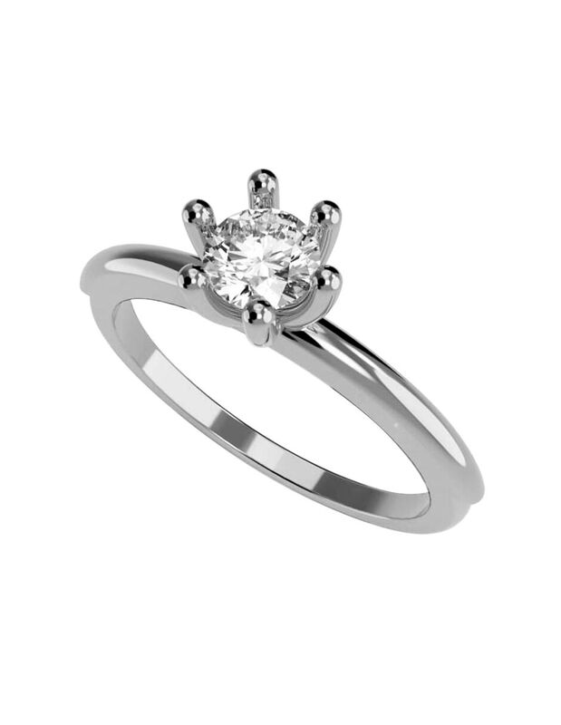 Anillo de Compromiso en Oro Blanco 10K con Circ... image number null