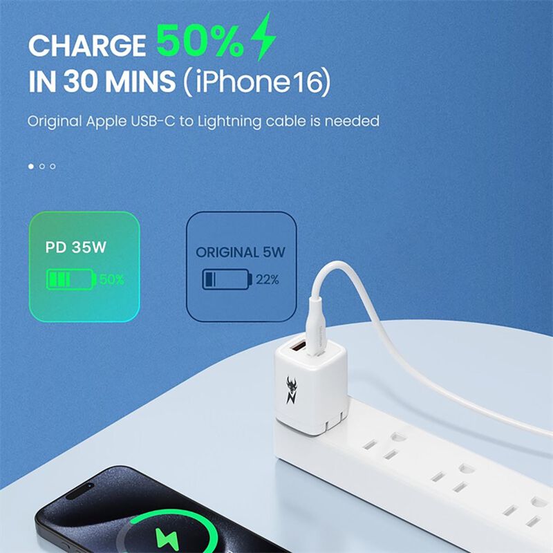 Cargador Ac Ampnergy Dual Usb-c Pd 20w Universa... image number null