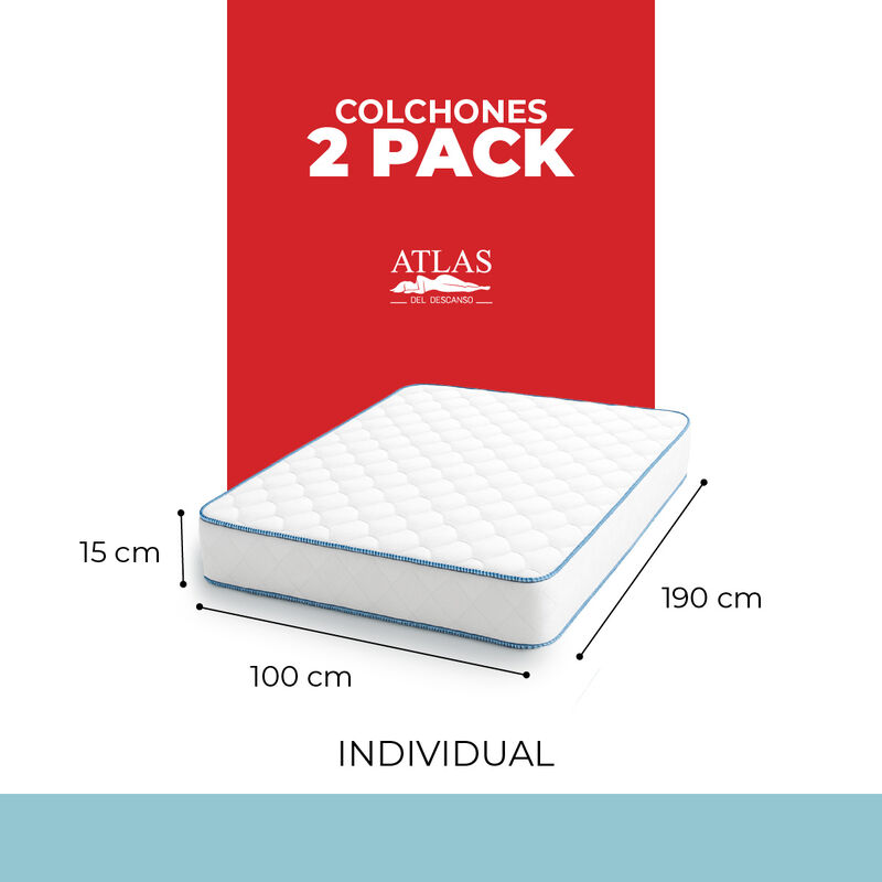Colch&oacute;n Individual En Caja 2 Pack Atlas Firmeza... image number null