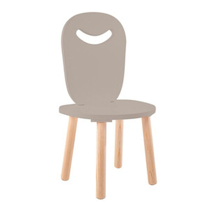 Silla Infantil Moderna de Madera Gris Oscura image number null