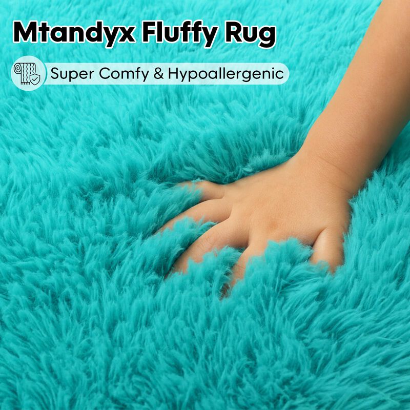 Alfombra Mtandyx 244x152 Cm Azul Turquesa Pelud... image number null