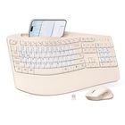 Combo De Teclado Y Rat&oacute;n Inal&aacute;mbrico Ergon&oacute;mico Milk Tea - Faadar