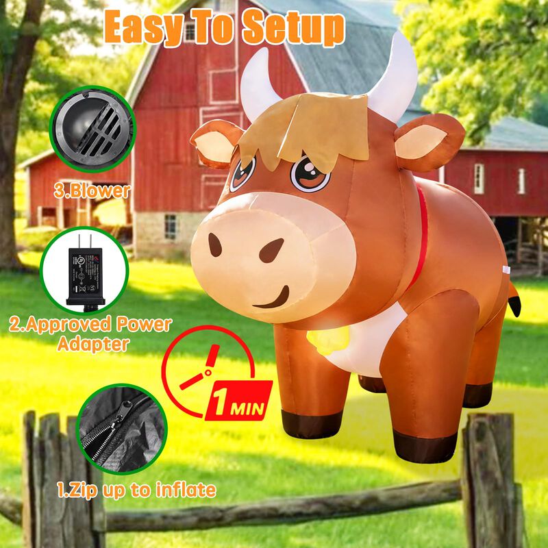 Vaca Inflable Pipimouse 183 cm Con Led Para Dec... image number null