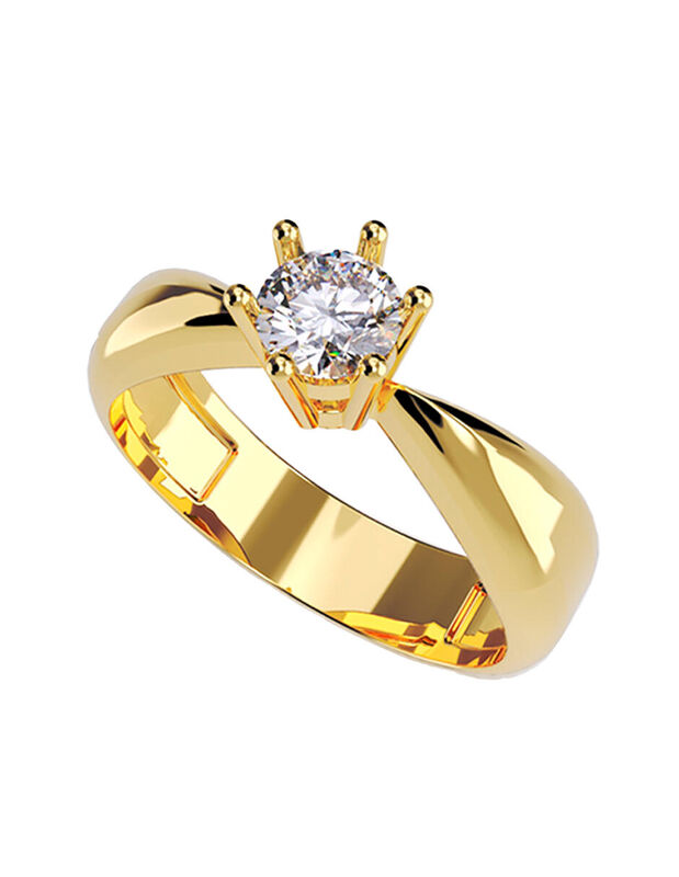 Anillo de Compromiso en Oro de 10K con Circonia... image number null