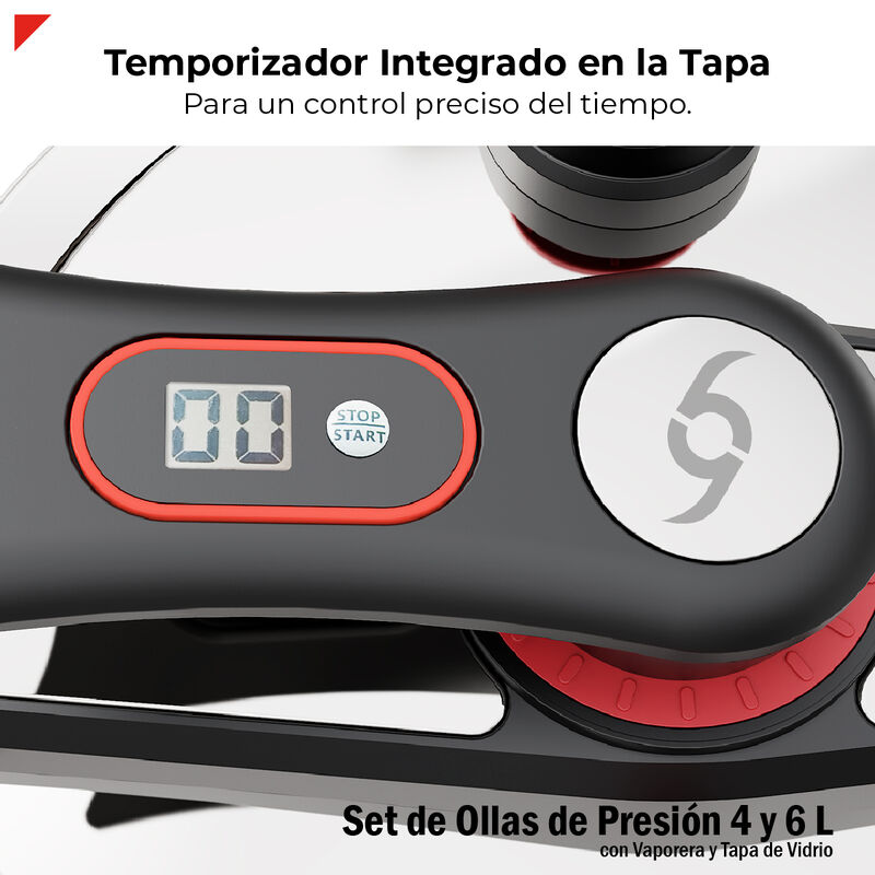 Set De Ollas De Presi&oacute;n 4 y 6L Acero Inox Bogne... image number null