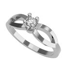 Anillo de Compromiso de 14K con Diamante de Laboratorio 0.20 CT F VS1 Talla 6 ORO BLANCO 14K&ndash; / FJ786-20-14W-LG-6