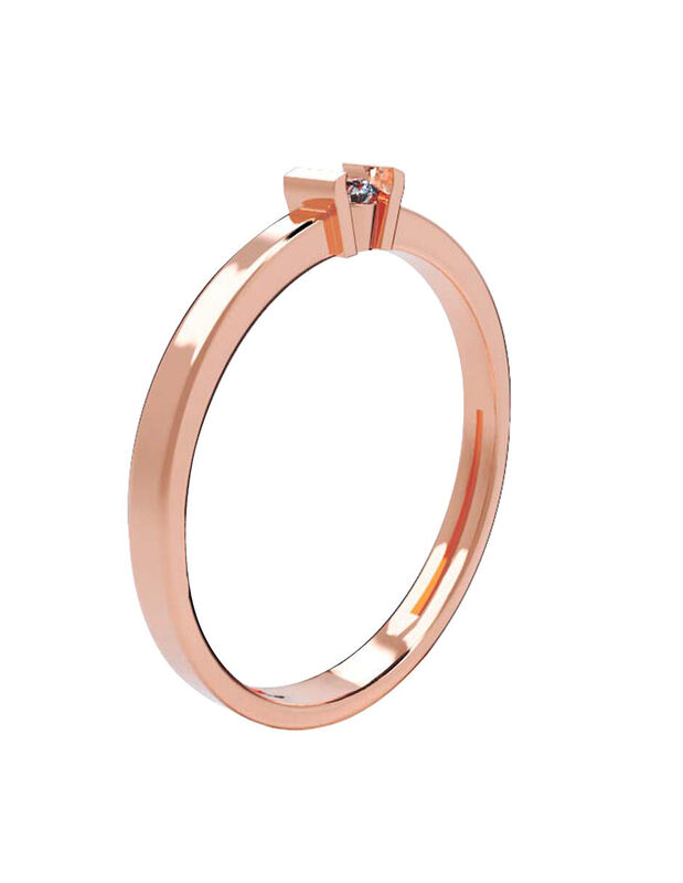 Anillo de Compromiso en Oro Rosa 10K con Circon... image number null