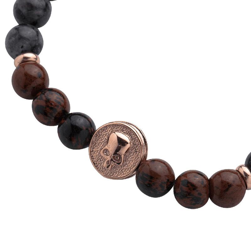 Pulseras Hombre Piedras Acero Inoxidable, Braza... image number null
