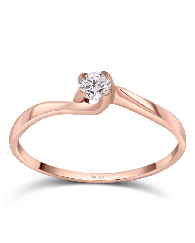 Solitario En Oro 14k Rosa Con Un Brillante De 1... image number null