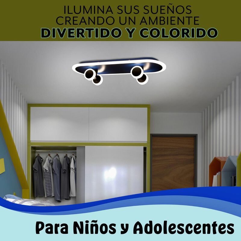 Lámpara De Patineta Led Dorado image number null