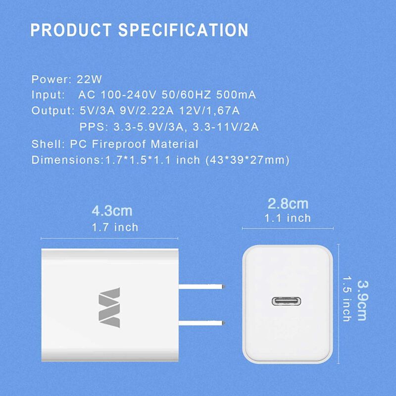 Cargador Ac Mybat Usb-c 22w Universal Blanco (s... image number null