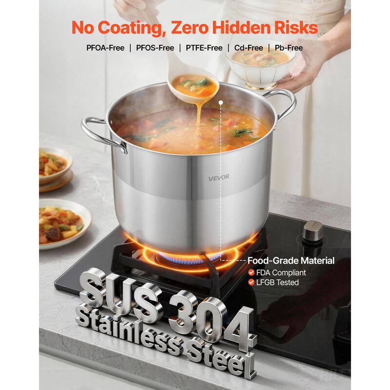 Olla de Acero Inoxidable VEVOR 15L con Tapa de ... image number null