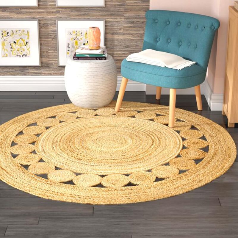 Alfombra Kema De Yute Trenzada, Redonda, 120 Cm... image number null