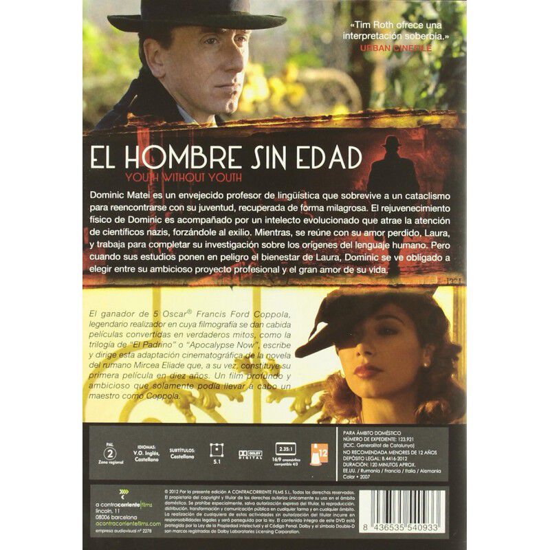 El Hombre Sin Edad  (dvd) 2007 Youth Without Yo... image number null