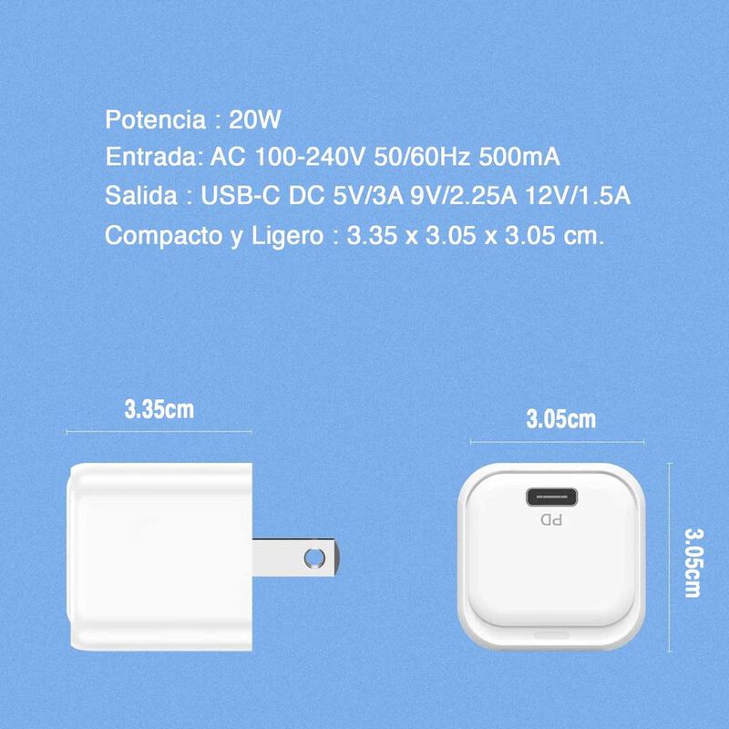 Cargador r&aacute;pido MYBAT USB-C 20W Mini Universal ... image number null