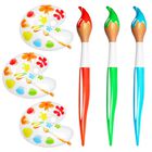 Juego De Pinceles Inflables Grandes Con Paleta De Colores, 6 Unidades