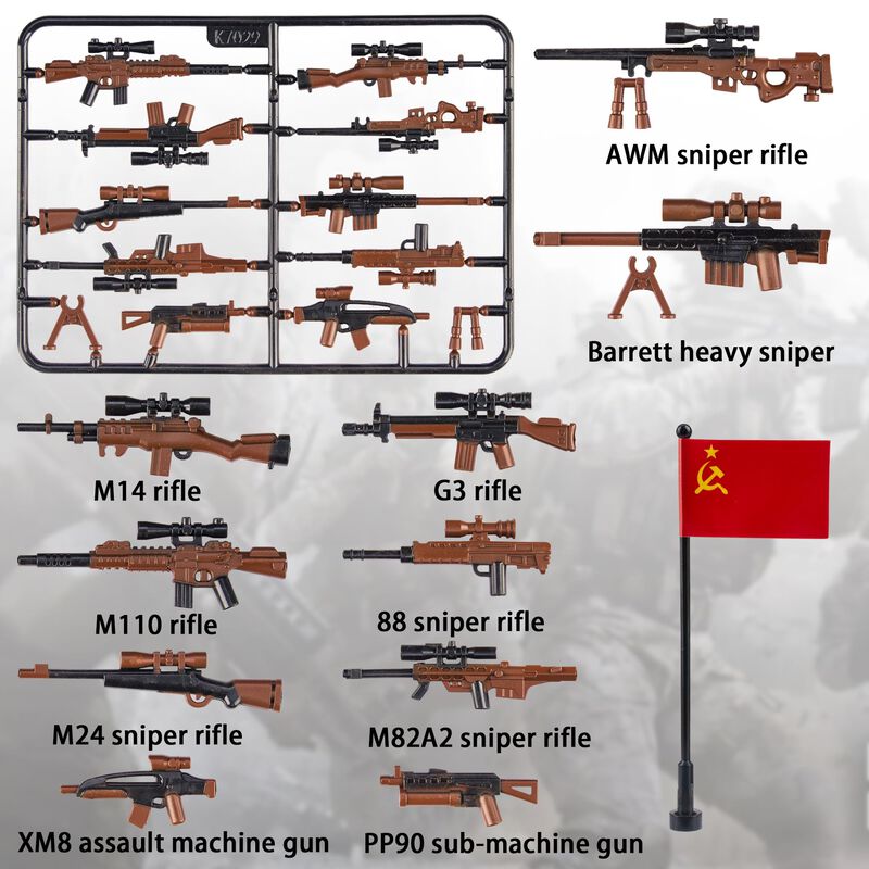 Juego De Figuras De Soldados De Juguete Y Armas... image number null
