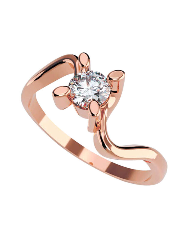 Anillo de Compromiso en Oro Rosa 10K con Circon... image number null