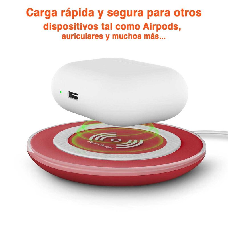 Base Cargador HYPERGEAR inal&aacute;mbrico Qi 15W Rojo... image number null