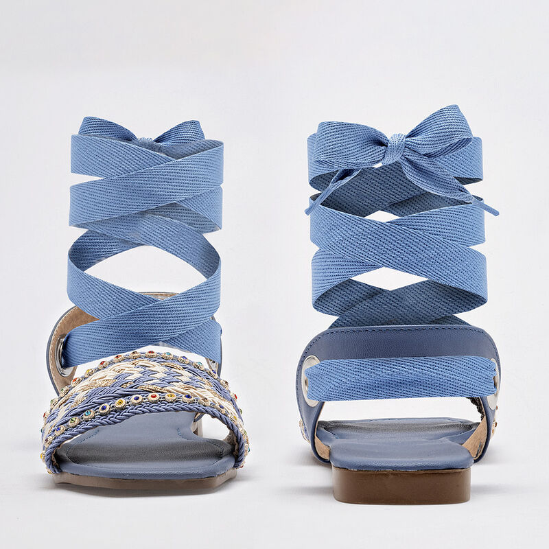 Calzado pasion Sandalia para mujer azul beige o... image number null