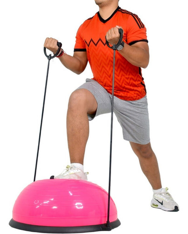 Pelota Rosa Tipo Bosu Entrenamiento Yoga Gym + ... image number null