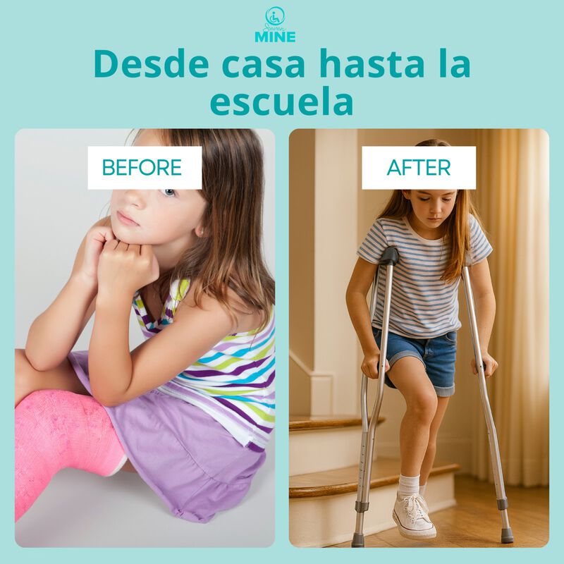 Muletas Infantiles Ajustables (110&ndash;137 cm) de A... image number null