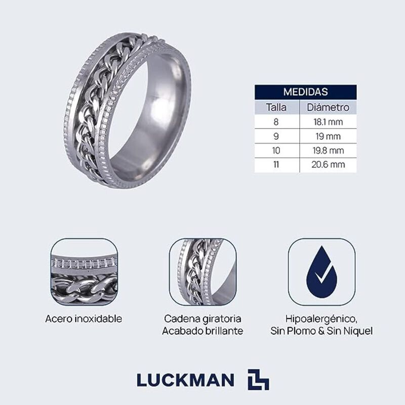 Anillos Hombre Acero Inoxidable Anti Ansiedad R... image number null