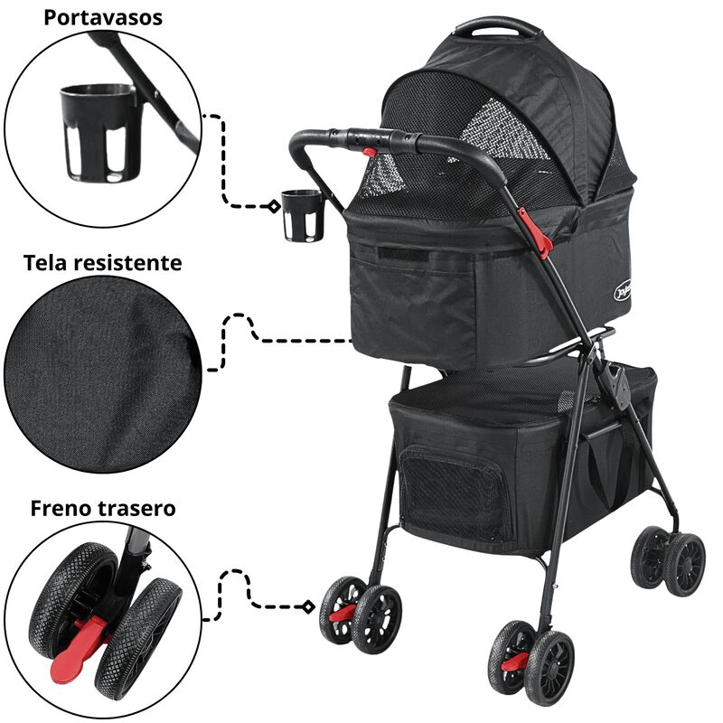 Carriola Doble para Mascotas Cochecito para Per... image number null