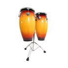 Set Congas 11 Y 12 Pulgadas Con Soportes Parche De Cuero Audiotek