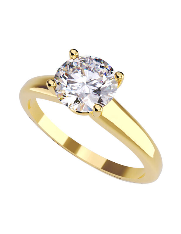 Anillo de Compromiso en Oro Amarillo 10K con Ci... image number null