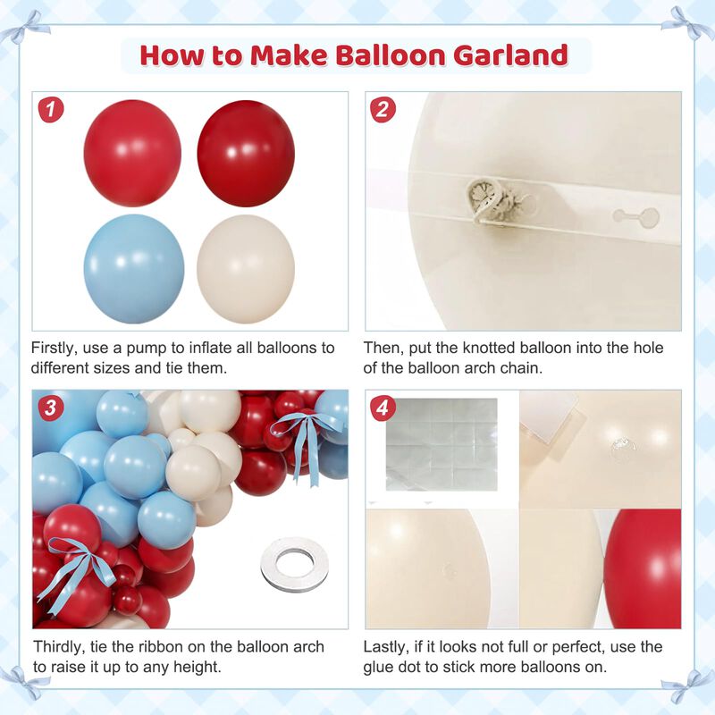 Kit De Arco De Globos Nuttybash Rojo, Blanco Y ... image number null