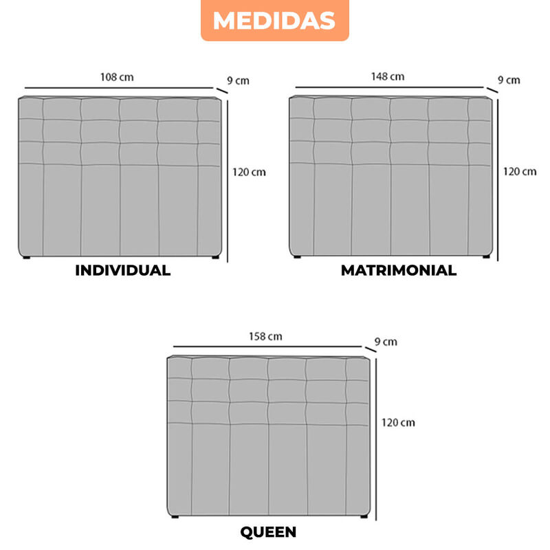 Cabecera Roomi Individual Gris Estilo Moderno C... image number null